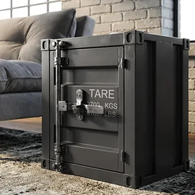 Produktbild von riess-ambiente Container-Schrank GLOBETROTTER 50cm anthrazit Metall Nachttisch Beistellschrank