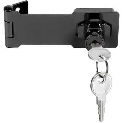 Image de Gâche de serrure avec clé, béquille de 90 degrés, noire, 10 cm, alliage de zinc