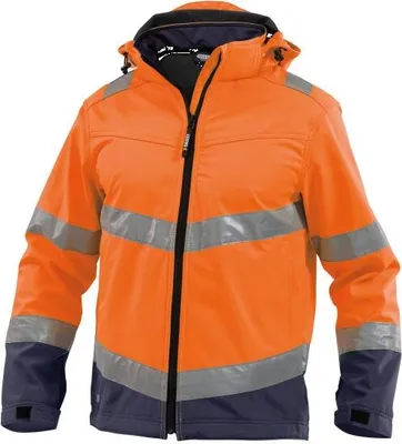 Imagen del producto de Chaqueta softshell de protección DASSY, modelo MALAGA, talla 4XL, color naranja/azul