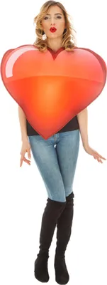 Produktbild von Emoji-Herz-Kostüm Faschingskostüm rot - Einheitsgröße