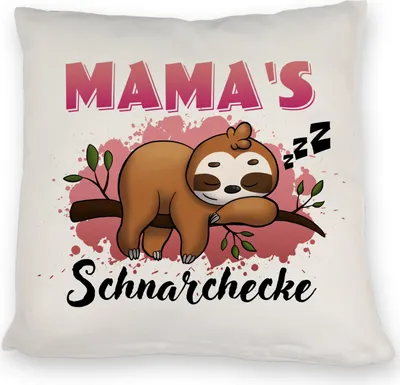 Produktbild von Faultier auf Ast Kissen Mama's Schnarchecke