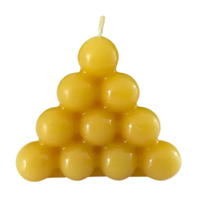 Produktbild von Bienenwachskerze Bubble Kerze 6 cm Pyramide – vier Lagen aus 30 Kugeln Dekokerze