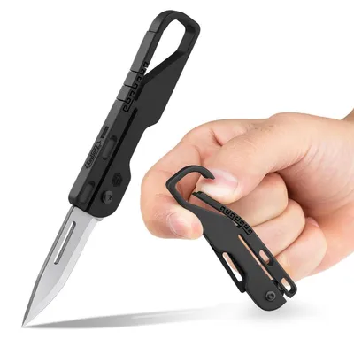 Produktbild von Klappmesser Titan mit Karabiner für den täglichen Gebrauch KK09BK