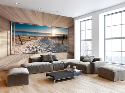 Produktbild von Vlies Fototapete Ausblick auf Strand und Meer 400x280 cm Tapeten Wandtapete XXL Natur Landschaft Sonne c-C-0067-a-c