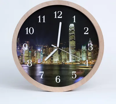 Produktbild von Holzuhr 20fi cm wanduhr - Stadtgebäude