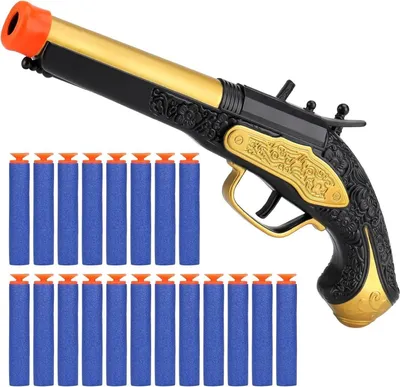 Obrázek produktu pro Pirátská pistole dětská hračka pistole 20 nábojů pěnový blaster karneval Halloween