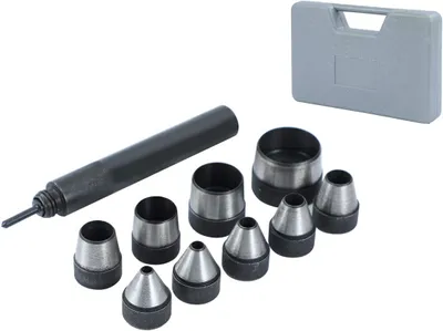 Produktbild von Hohlstempelset mit 10 Lochstanzern von 5 bis 32 mm im Kunststoffetui