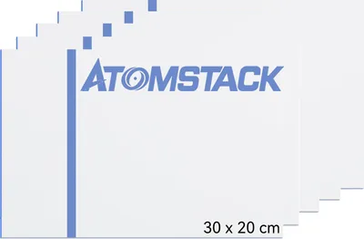 Image de ATOMSTACK Plaque en plastique ABS (4 pièces, 30 x 20 cm) - Plaque de gravure laser pour les projets de bricolage, plaque en plastique blanc sur bleu