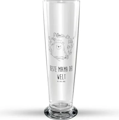 Produktbild von Mr. & Mrs. Panda Bierglas Bär Königin - Transparent - Geschenk, Bier Glas, Mama, Mutter, Mom, Trinkglas, Lieblingsmensch, Glasbecher, Glasbierglas, Bierbecher, Beste