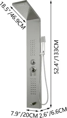 Imagen del producto de Sistema de iluminación LED, ducha y cascada: cascada, lluvia y chorros de masaje, para baños