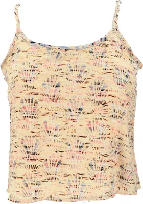 Produktbild von Kurzes Boho Trägertop, Luftiges Saree Top - Vanille, Damen, Gelb, Polyester, Größe: L
