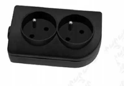 Image de Elgotech GN-20-2 Séparateur de câble de rallonge noir, 2 fois avec mise à la terre
