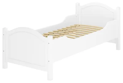 Produktbild von Seniorenbett extra hoch weiß 90x200 Holzbett Einzelbett Zubehör wählbar V-60.40-09WFederleisten