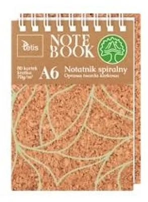 Obrázok produktu pre Kołonotatnik w kratkę z korkową okładką A6 80 kartek