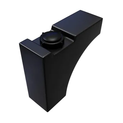 Produktbild von Radkastentank 55L Flachtank schwarz – Universal schmaler Trinkwassertank mit 1/2" Anschlüssen für Camper, Wohnmobil & Van