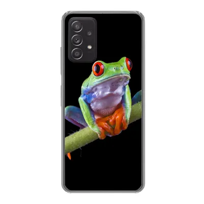 Produktbild von MuchoWow® Handyhülle Schutzhülle Hülle für Samsung galaxy a73 Frosch - Pflanze - Schwarz Silikon Softcase Handy Hülle - Handyhülle
