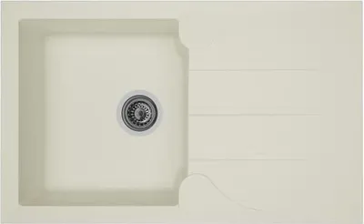 Produktbild von Spüle Einbauspüle, 1 Becken mit Abtropffläche, 81 x 50 cm, Kunstharz, Weiß