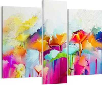 Produktbild von Bild auf Leinwand - Leinwandbild - Blumen Wiese Sommer - 95x80cm - Wand Bild - Wanddeko - Wandbilder - Leinwanddruck - Bilder - Kunstdruck - Wanddekoration - Leinwand bilder - Wandkunst - CB95x80-4095