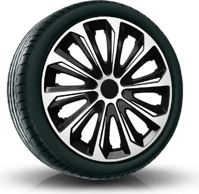 Produktbild von Radkappen Radzierblenden EINZELN (1Stück) 14 Zoll weiß/schwarz STRONG Z458515