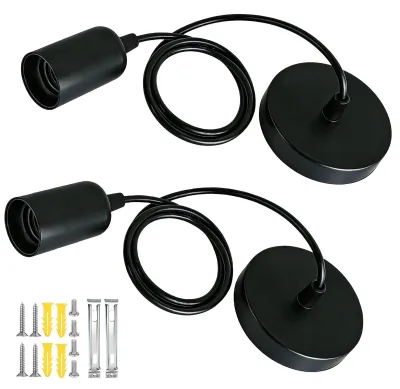 Obrázek produktu pro 2 patice pro žárovky E27 se závitovou objímkou, délka 100 cm, kabel s nastavitelnou délkou