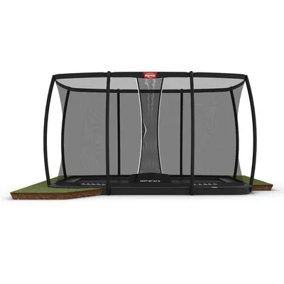 Produktbild von BERG Trampolin Rechteckig 500 cm Ultim Champion FlatGround Grey / grau + Safety Net DLX XL