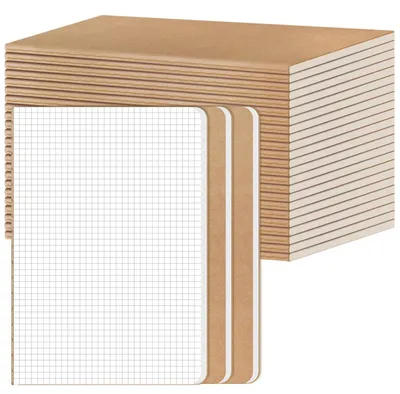 Obrázok produktu pre Zošit A5, čiarovaný, 26 kusov, obal z kraftpapieru, 80 g/m², béžová farba, čiary 5 mm, formát 14x21 cm
