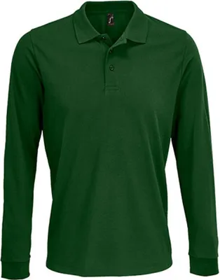 Produktbild von SOLs 03983 | Uni Long Sleeve PolyBaumwolle Polo Shirt XS bis 5XL - Farbe: Bottle Green - Größe: XS