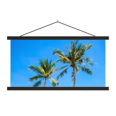 Produktbild von MuchoWow® Textilposter Palme - Sommer - Tropisch 150x75 cm mit schwarzem Rahmen - Posterleiste