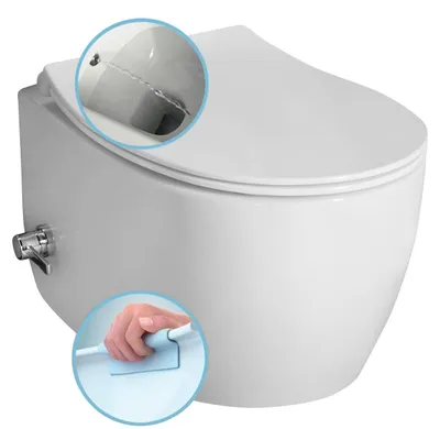 Produktbild von SENTIMENTI CLEANWASH Hänge-WC, spülrandlos+Armatur 36x51cm, weiss