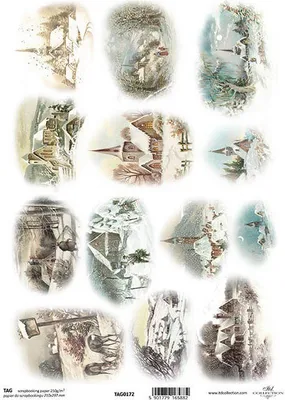 Immagine prodotto di ITD COLLECTION 21x29cm A4 monofacciale Carta per Scrapbooking 250g - TAG0172 Vedute d'inverno