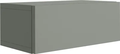 Immagine prodotto di Tavolino sospeso con cassetto, frontale liscio, colore verde aloe, dimensioni 40 x 21,6 x 16 cm