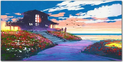 Produktbild von Coloray Bild aus Acryl 140 cm x 70 cm - Bild auf Acrylglas Gehärtetes Acryl Wohnzimmer Dekoration Wanddekoration Küche - Blumen Himmel