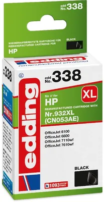 Produktbild von Druckerpatrone kompatibel mit HP No. 932XL (CN053AE) black Packung mit 12 Stück