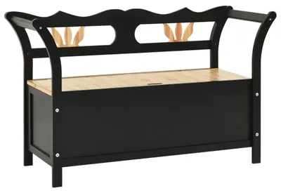 Obrázok produktu pre vidaXL Lavica čierna 107x45x75,5 cm Masívne jedľové drevo