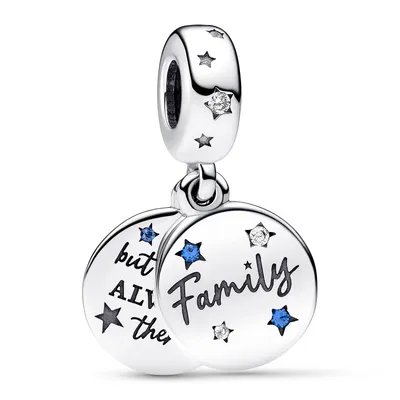 Produktbild von 925er Silber doppelter Charm-Anhänger Moments Familie von PANDORA