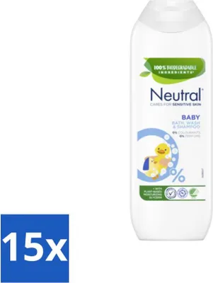 Produktbild von Neutral - Babyshampoo - Empfindliche Haut - Parfümfrei - 250 ml - Vorteilspack - 15 Stücke