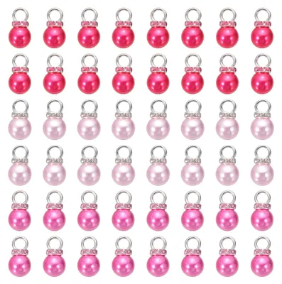 150 Kunstperlen mit Strass, 10 mm, rosa, für DIY-Schmuck