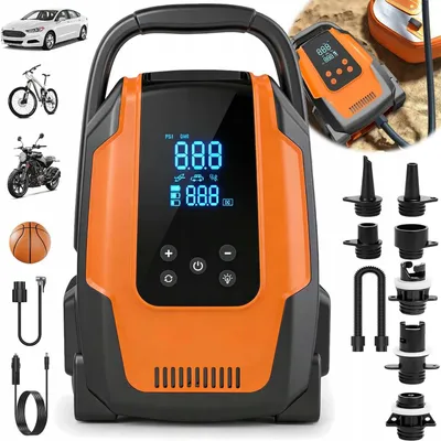 Produktbild von SUP Pumpe Elektrisch, 20PSI Elektrische SUP Luftpumpe Autoanschluss mit Inflation Auto-Off/Ausgasungsfunktion/LED, für Paddel/Kajaks/Autoreifen/Boote