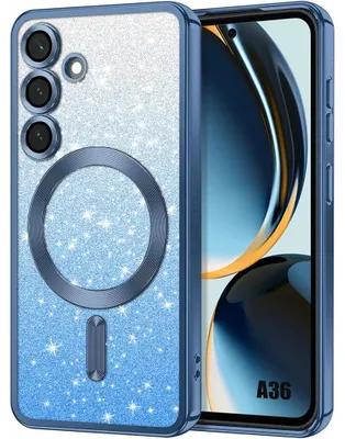 Image de Coque pour Samsung Galaxy A36 5G, Protection Paillette Cercle Magnétique Antichoc Film Caméra - Bleu
