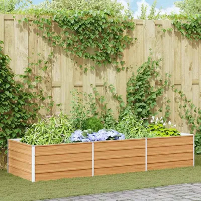 Obrázek produktu pro Maison Exclusive – vyvýšený záhon světle hnědý 240 x 80 x 45 cm, pozinkovaná ocel