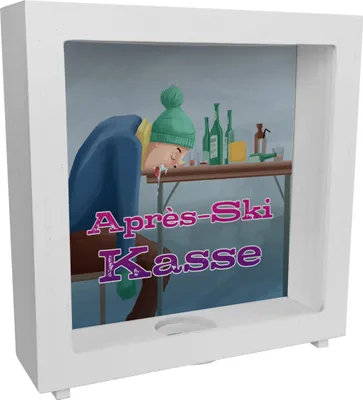Produktbild von Rahmen Spardose aus Holz für die nächste Party mit lustigem Motiv und Spruch -