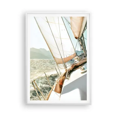 Produktbild von Gerahmtes Poster - Weißer Rahmen - Yacht Segeln So - 70x100 cm - Wand Bild - Wanddeko - Wandbilder - Kunstposter - Wandposter - Bilderrahmen - Bilder - Kunstdruck - Wanddekoration - P2WPA70x100-4847