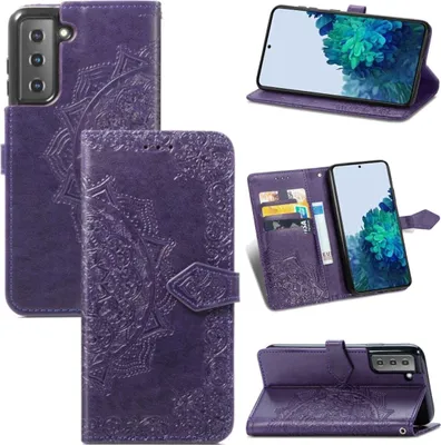 Produktbild von König Design Hülle kompatibel mit Samsung Galaxy S22 5G Kunstleder Handyhülle - Handy Case Violett