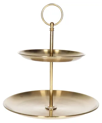 Produktbild von Etagere - Gold - Metall - D14 x 20 cm - Serviertablett