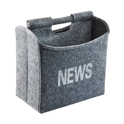 Obrázek produktu pro Kobolo stojan na noviny z plsti prostorově úsporný skládací 31x19x31 cm - novinový stojan police přihrádky pomůcka pro přenášení novin časopisy police dekorativní koš dekorace