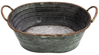 Obrázok produktu pre Omgoods – Galvanizovaná kvetináková nádoba pre záhradu a dekoráciu, priemer 44 cm