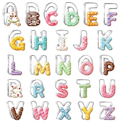 Produktbild von Set von 26 Ausstechformen Buchstaben A-Z - Kekse und Kuchen Dekoration