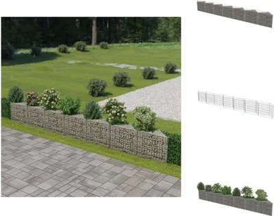 Produktbild von vidaXL Gabionenwand Verzinkter Stahl 450×30×50 cm -  Zaunfelder