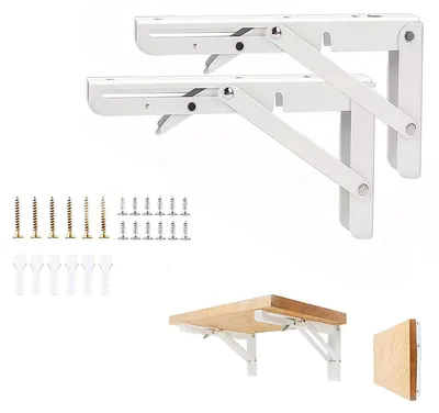 Klappkonsole 250 mm, 2 Stück, Edelstahl, Tragkraft 110 kg, Wandmontage