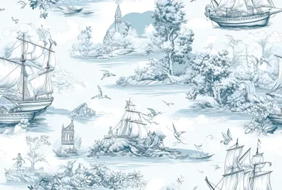 Productafbeelding van Zelfklevend behang voor meubels met een zeilbootmotief